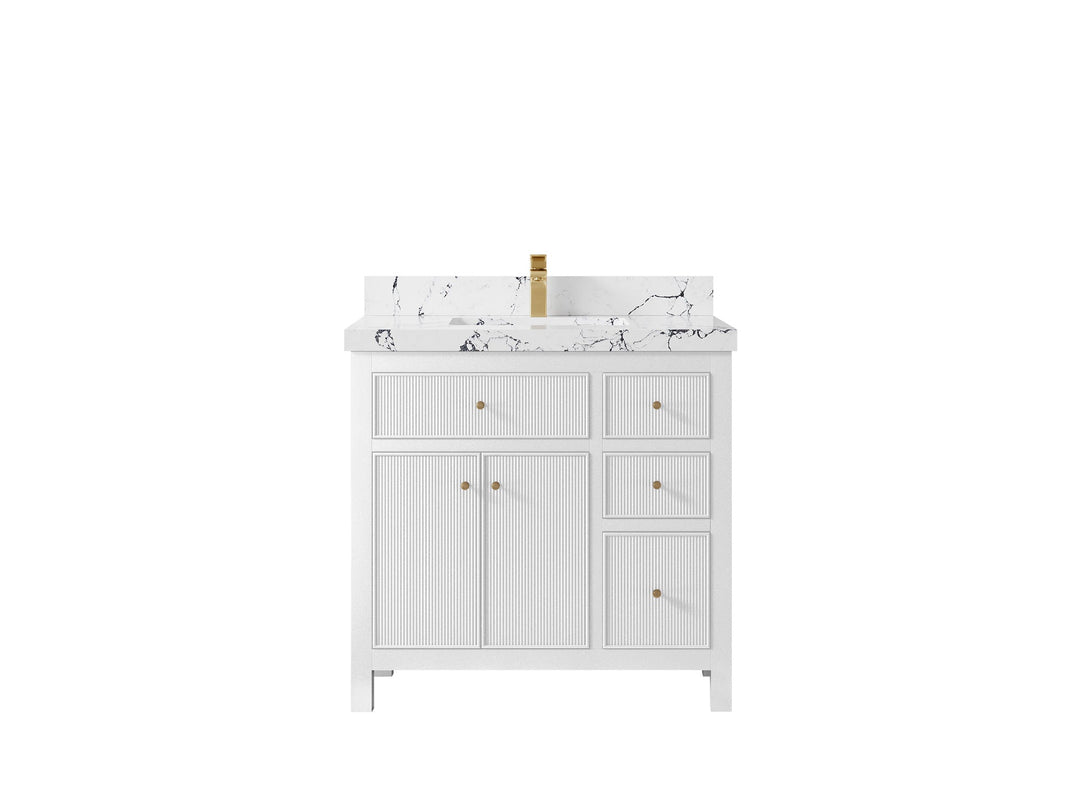 Sonoma 36 in. W x 22 in. D Center Sink Bathroom Vanity | 
              
                White
                
                  
             - SON_WH_WHQZ_36CL - photo №27