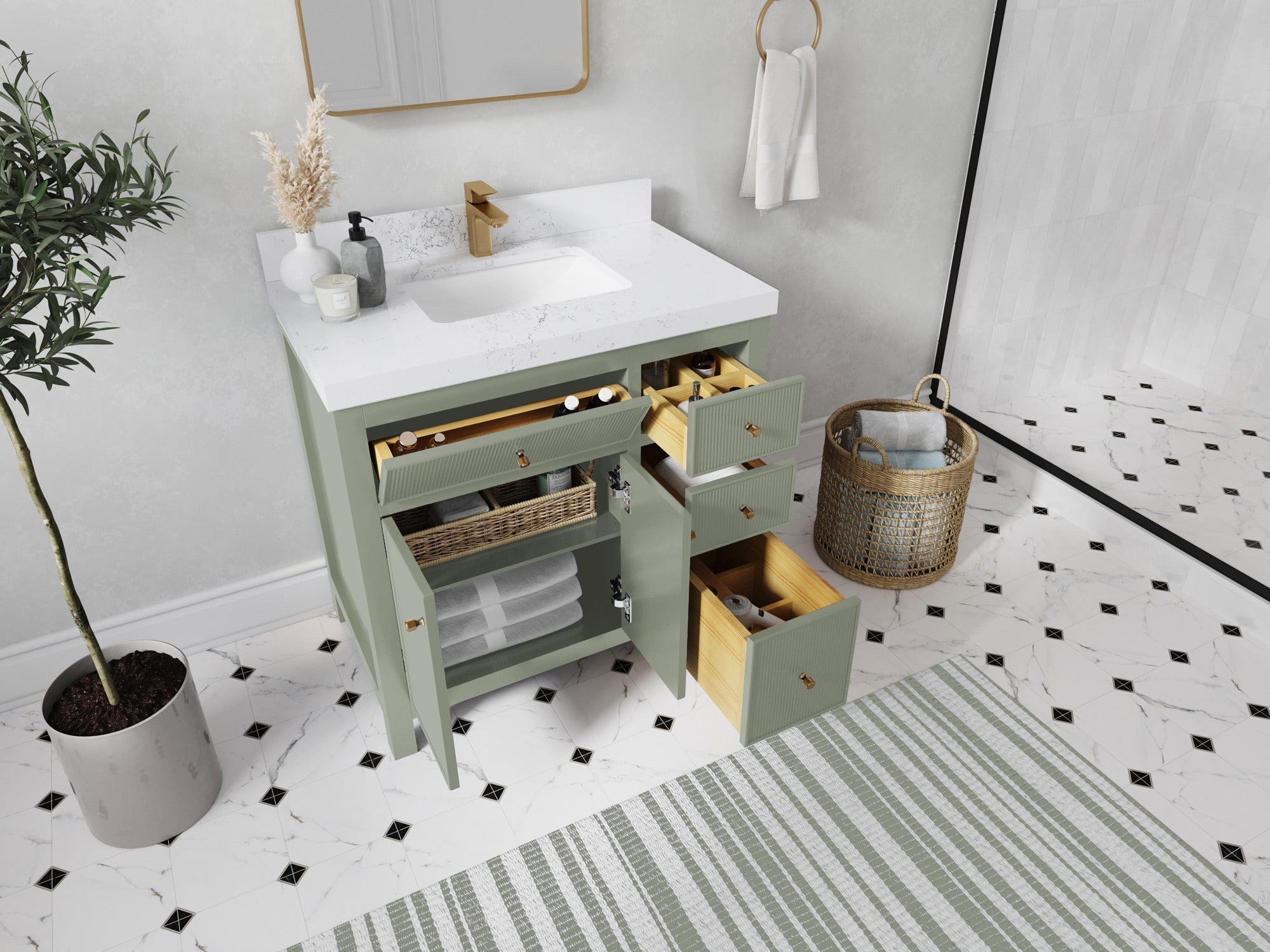 Sonoma 36 in. W x 22 in. D Center Sink Bathroom Vanity - Willow Bath and Vanity