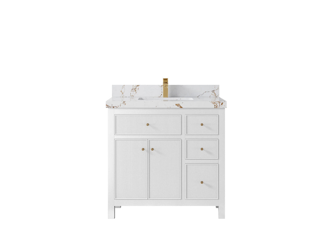 Sonoma 36 in. W x 22 in. D Center Sink Bathroom Vanity | 
              
                White
                
                  
             - SON_WH_WHQZ_36CL - photo №25