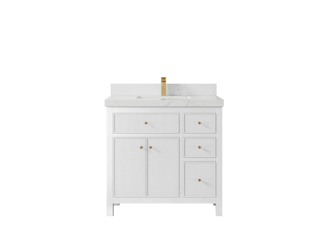 Sonoma 36 in. W x 22 in. D Center Sink Bathroom Vanity | 
              
                White
                
                  
             - SON_WH_WHQZ_36CL - photo №21