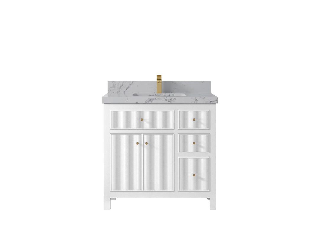 Sonoma 36 in. W x 22 in. D Center Sink Bathroom Vanity | 
              
                White
                
                  
             - SON_WH_WHQZ_36CL - photo №28
