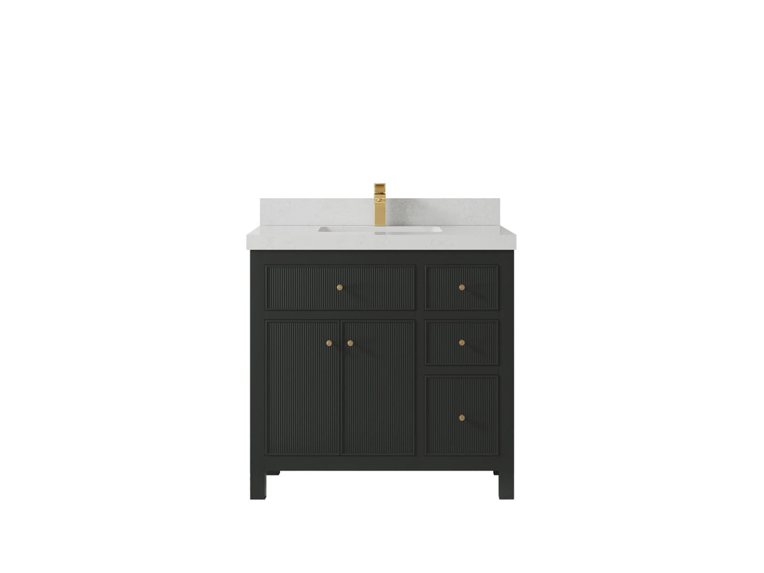 Sonoma 36 in. W x 22 in. D Center Sink Bathroom Vanity | 
              
                Black Top
                
                  
             - SON-CAB-BLT-35L - photo №11