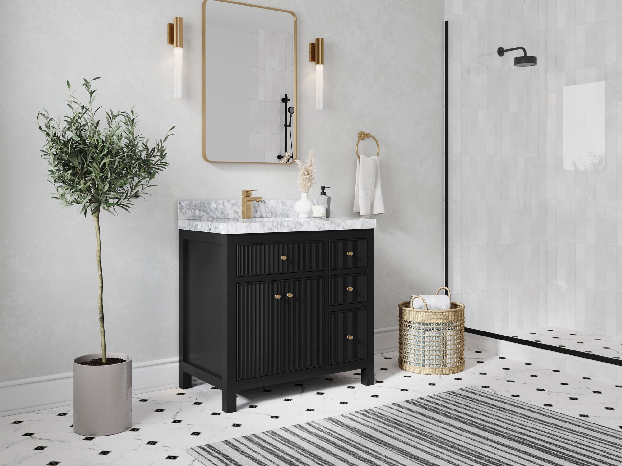 Sonoma 36 in. W x 22 in. D Left Offset Sink Bathroom Vanity - Willow Bath and Vanity