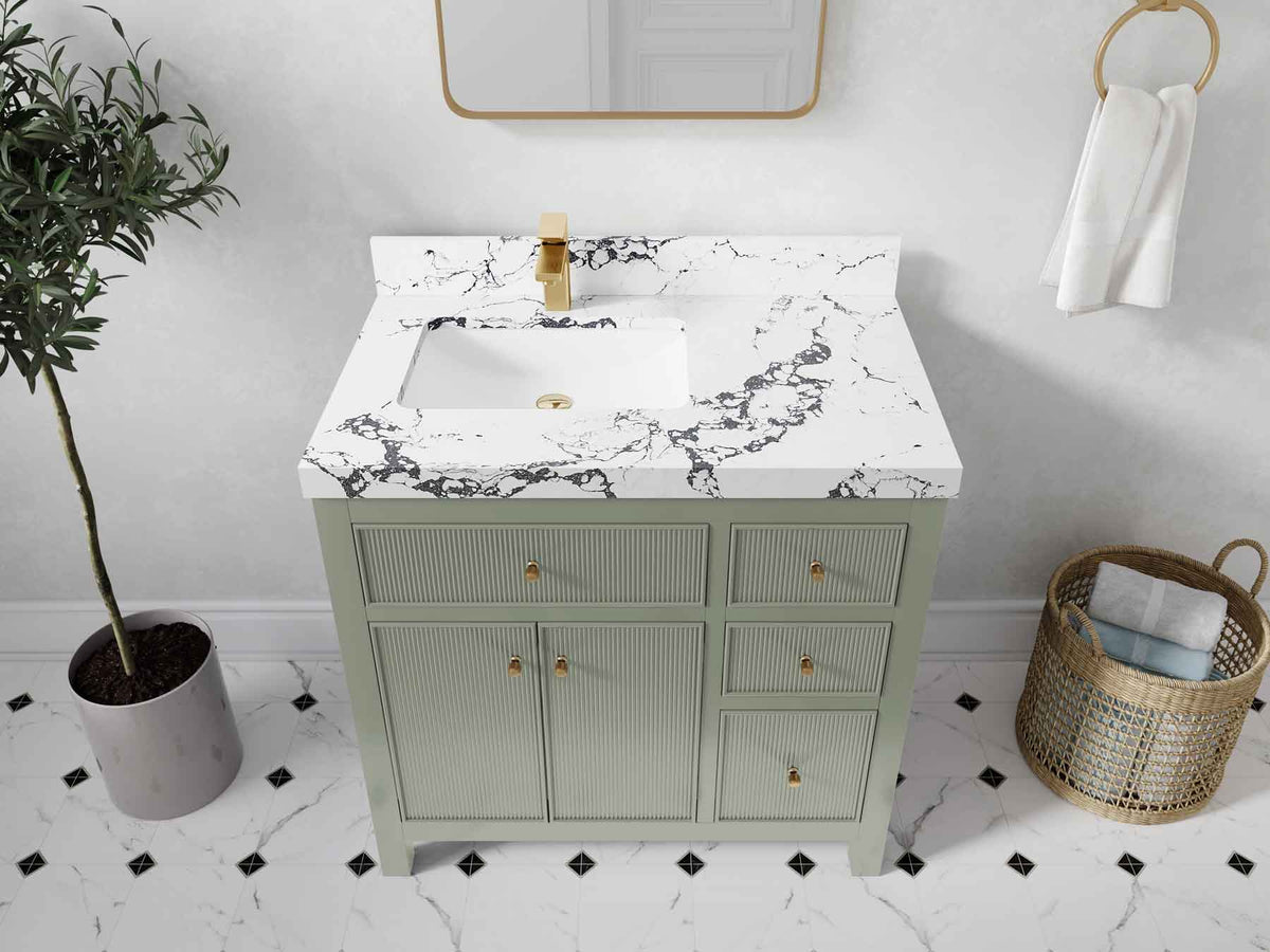Sonoma 36 in. W x 22 in. D Left Offset Sink Bathroom Vanity - Willow Bath and Vanity