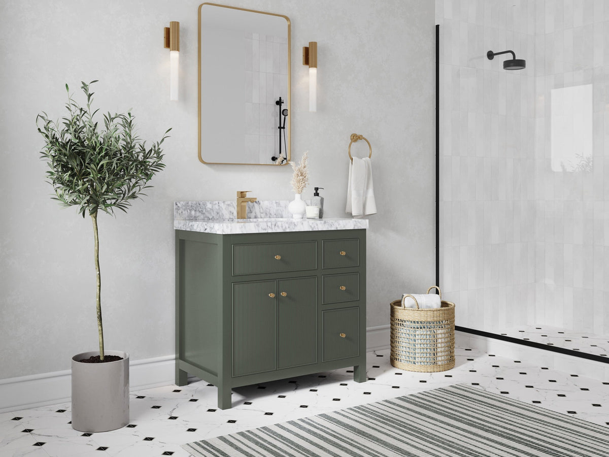 Sonoma 36 in. W x 22 in. D Left Offset Sink Bathroom Vanity - Willow Bath and Vanity