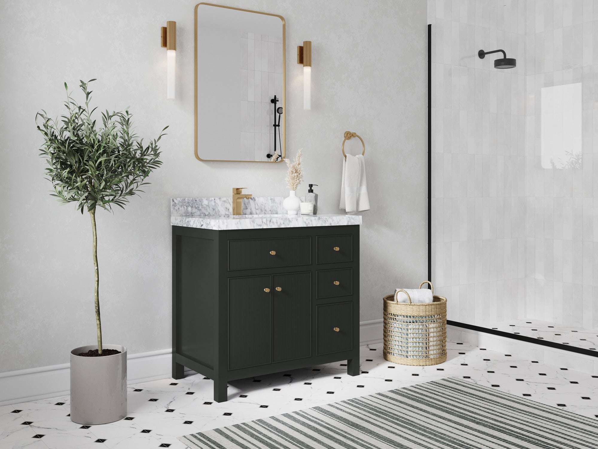 Sonoma 36 in. W x 22 in. D Left Offset Sink Bathroom Vanity - Willow Bath and Vanity