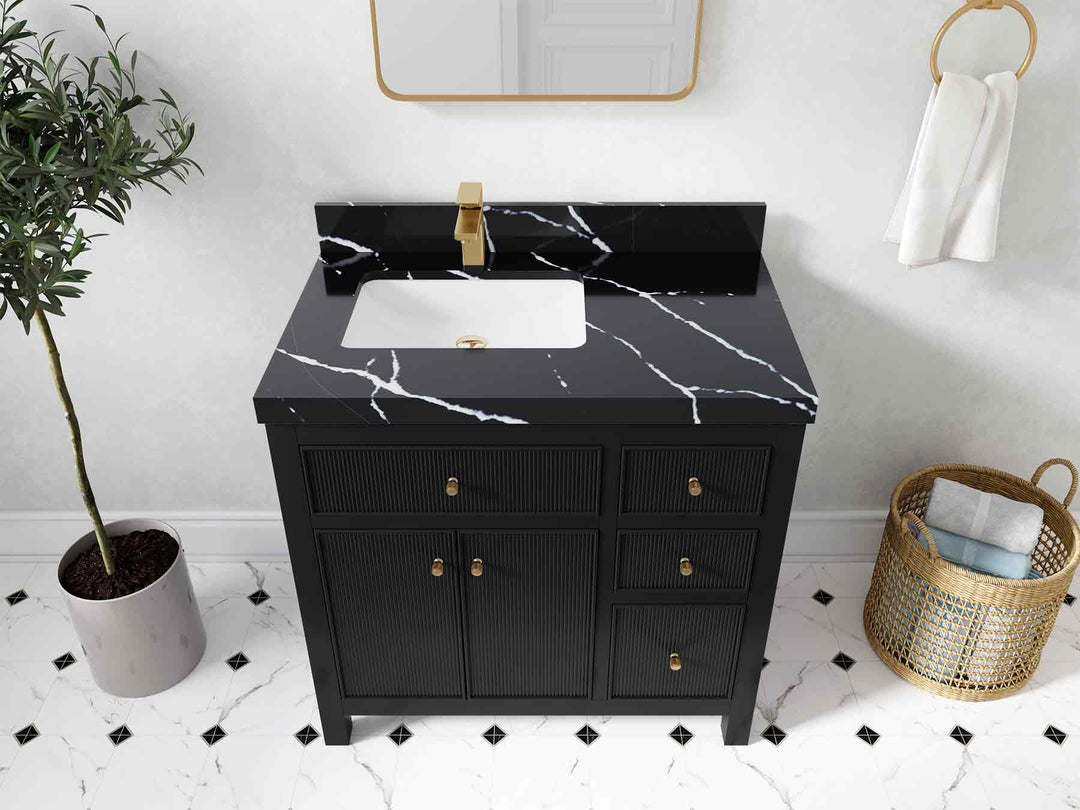 Sonoma 36 in. W x 22 in. D Left Offset Sink Bathroom Vanity | 
              
                Black
                
                  
             - SON-CAB-BLK-35L - photo №13