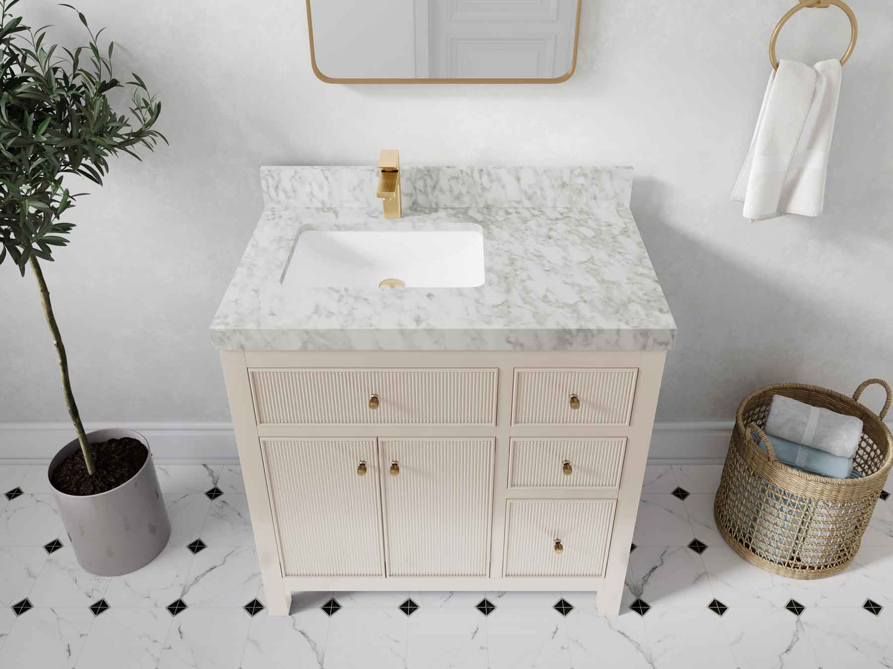Sonoma 36 in. W x 22 in. D Left Offset Sink Bathroom Vanity - Willow Bath and Vanity