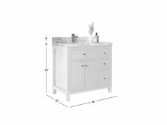 Sonoma 36 in. W x 22 in. D Left Offset Sink Bathroom Vanity - photo 5