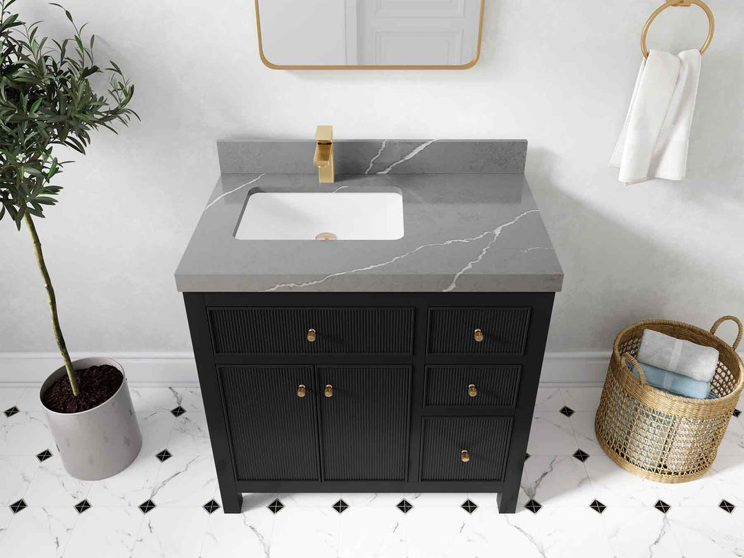 Sonoma 36 in. W x 22 in. D Left Offset Sink Bathroom Vanity | 
              
                Black
                
                  
             - SON-CAB-BLK-35L - photo №37