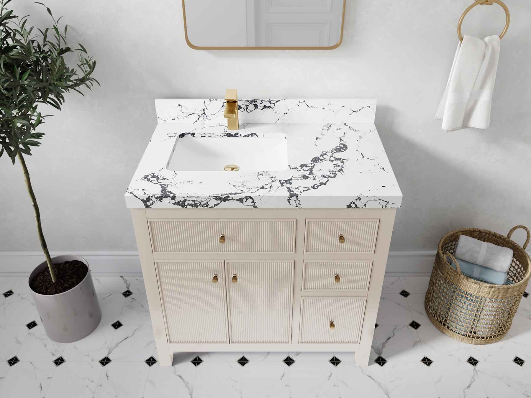Sonoma 36 in. W x 22 in. D Left Offset Sink Bathroom Vanity - Willow Bath and Vanity