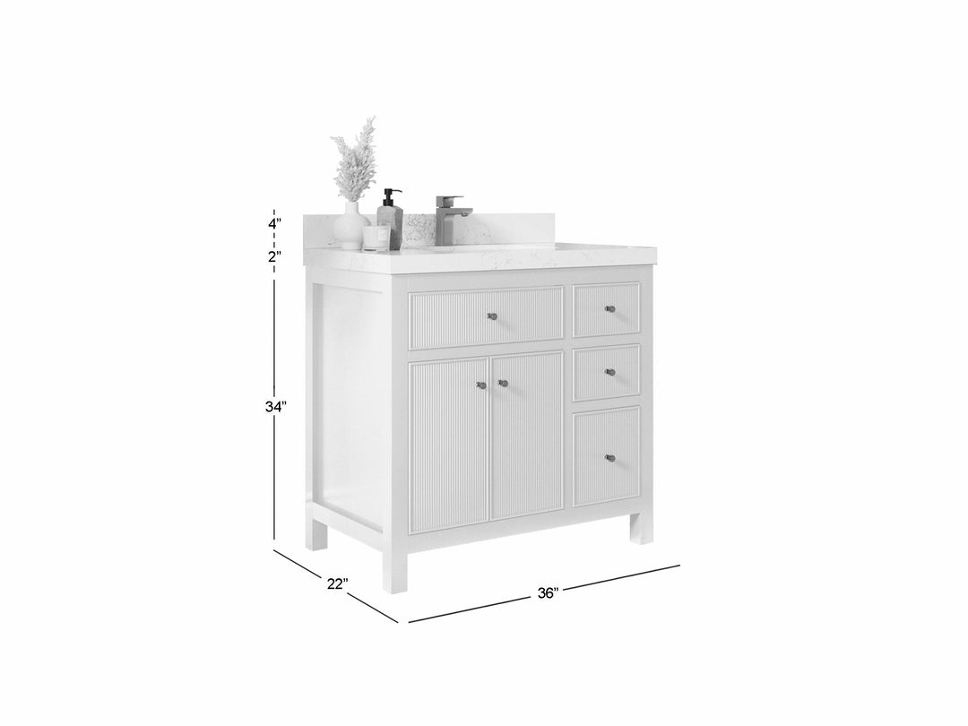 Sonoma 36 in. W x 22 in. D Left Offset Sink Bathroom Vanity - Willow Bath and Vanity