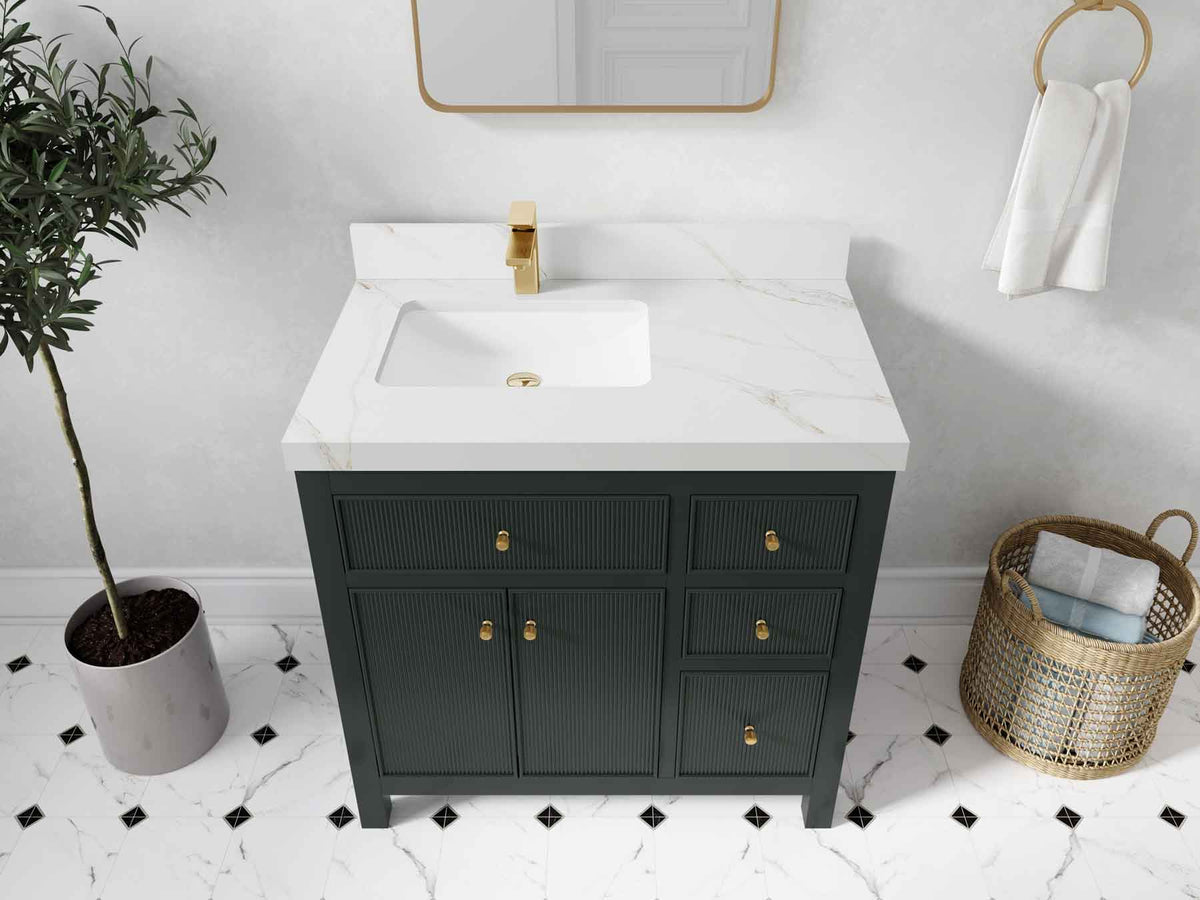 Sonoma 36 in. W x 22 in. D Left Offset Sink Bathroom Vanity - Willow Bath and Vanity