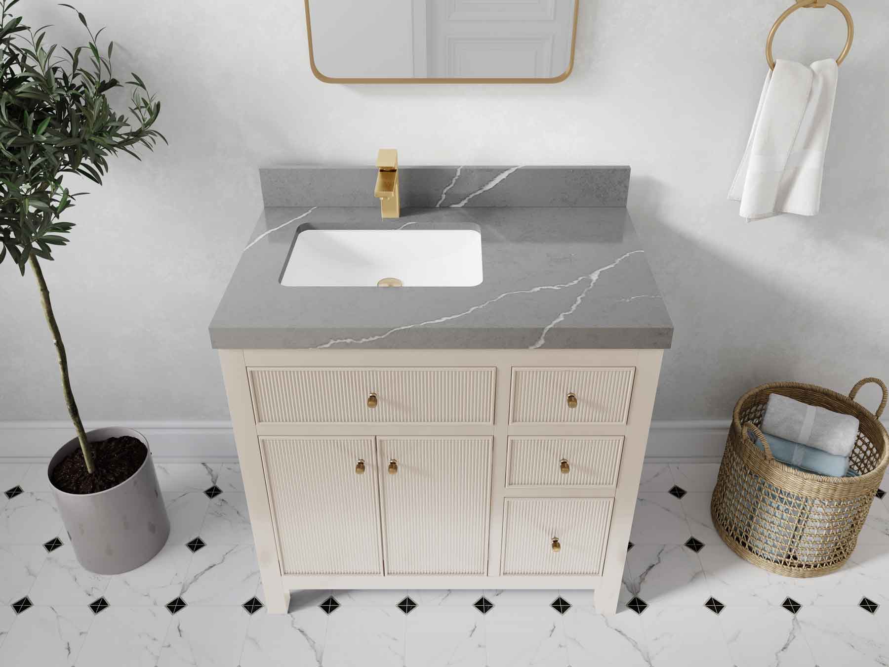 Sonoma 36 in. W x 22 in. D Left Offset Sink Bathroom Vanity - Willow Bath and Vanity