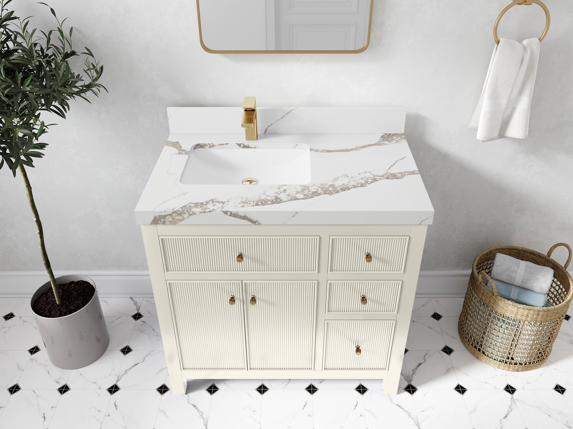 Sonoma 36 in. W x 22 in. D Left Offset Sink Bathroom Vanity - Willow Bath and Vanity