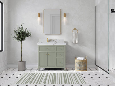 Sonoma 36 in. W x 22 in. D Left Offset Sink Bathroom Vanity - Willow Bath and Vanity