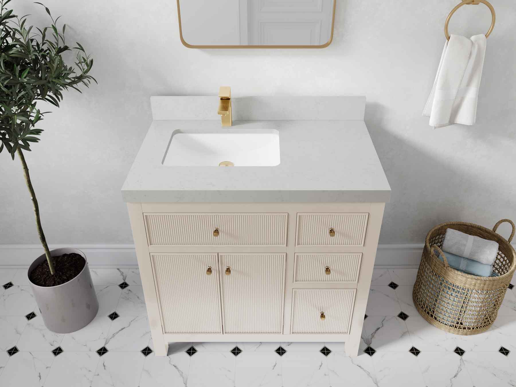 Sonoma 36 in. W x 22 in. D Left Offset Sink Bathroom Vanity - Willow Bath and Vanity