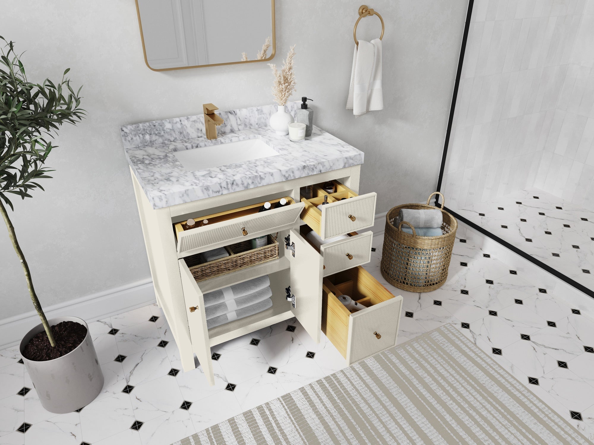Sonoma 36 in. W x 22 in. D Left Offset Sink Bathroom Vanity - Willow Bath and Vanity