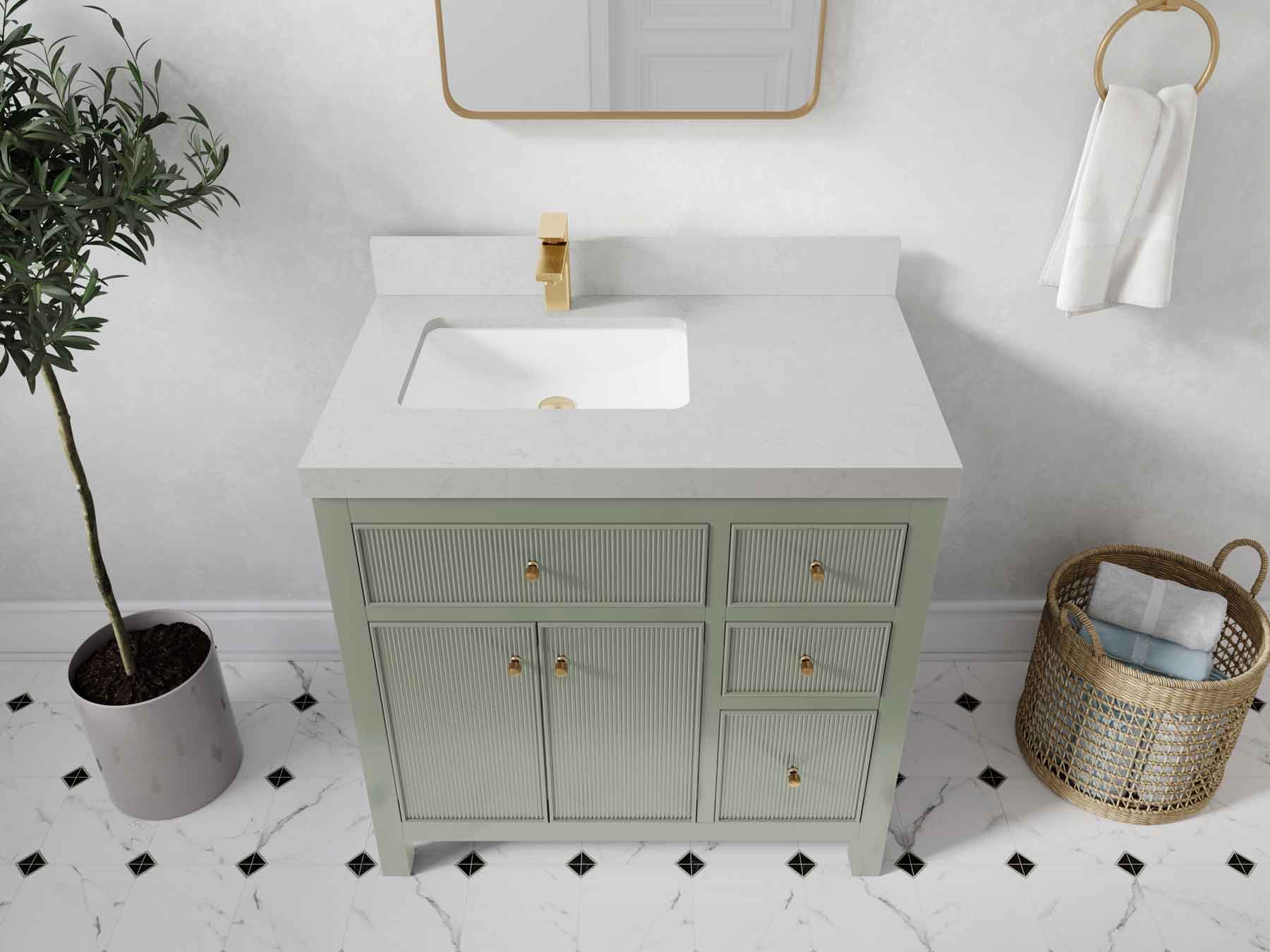 Sonoma 36 in. W x 22 in. D Left Offset Sink Bathroom Vanity - Willow Bath and Vanity