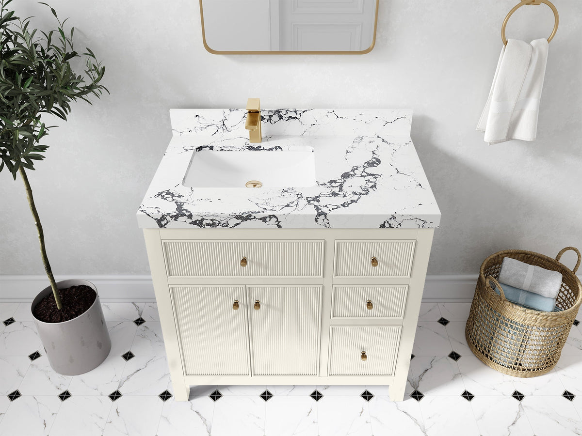 Sonoma 36 in. W x 22 in. D Left Offset Sink Bathroom Vanity - Willow Bath and Vanity