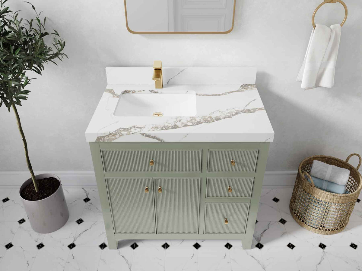 Sonoma 36 in. W x 22 in. D Left Offset Sink Bathroom Vanity - Willow Bath and Vanity