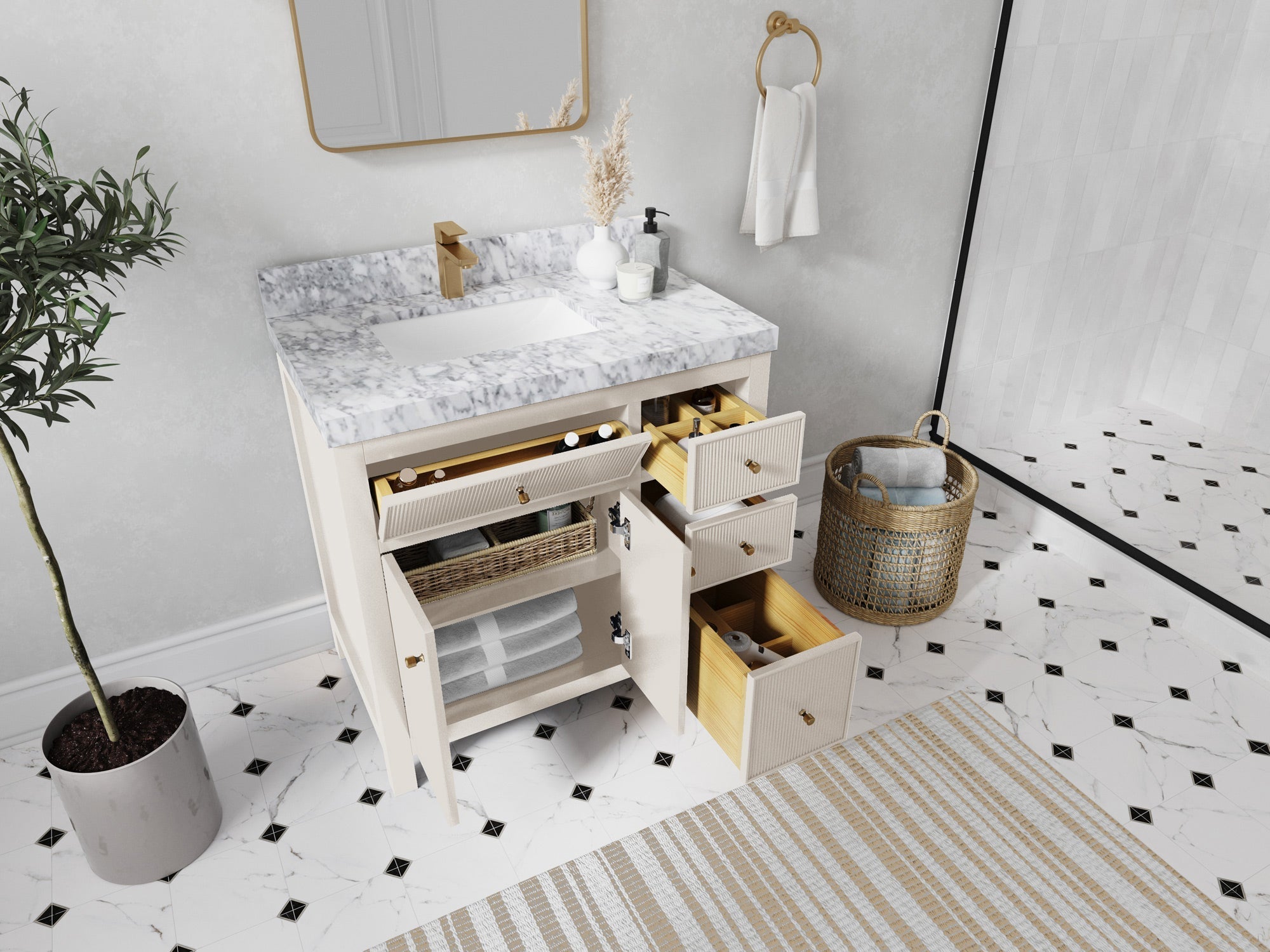 Sonoma 36 in. W x 22 in. D Left Offset Sink Bathroom Vanity - Willow Bath and Vanity