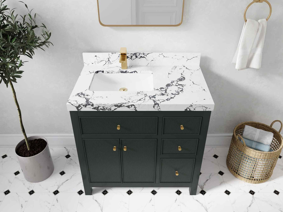 Sonoma 36 in. W x 22 in. D Left Offset Sink Bathroom Vanity - Willow Bath and Vanity