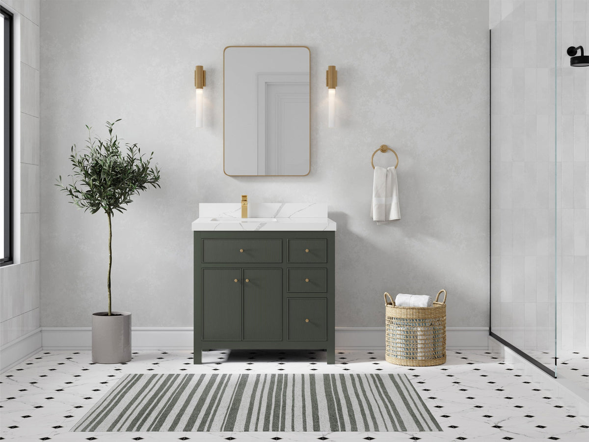 Sonoma 36 in. W x 22 in. D Left Offset Sink Bathroom Vanity - Willow Bath and Vanity