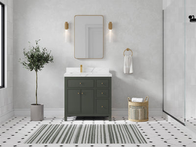 Sonoma 36 in. W x 22 in. D Left Offset Sink Bathroom Vanity - Willow Bath and Vanity