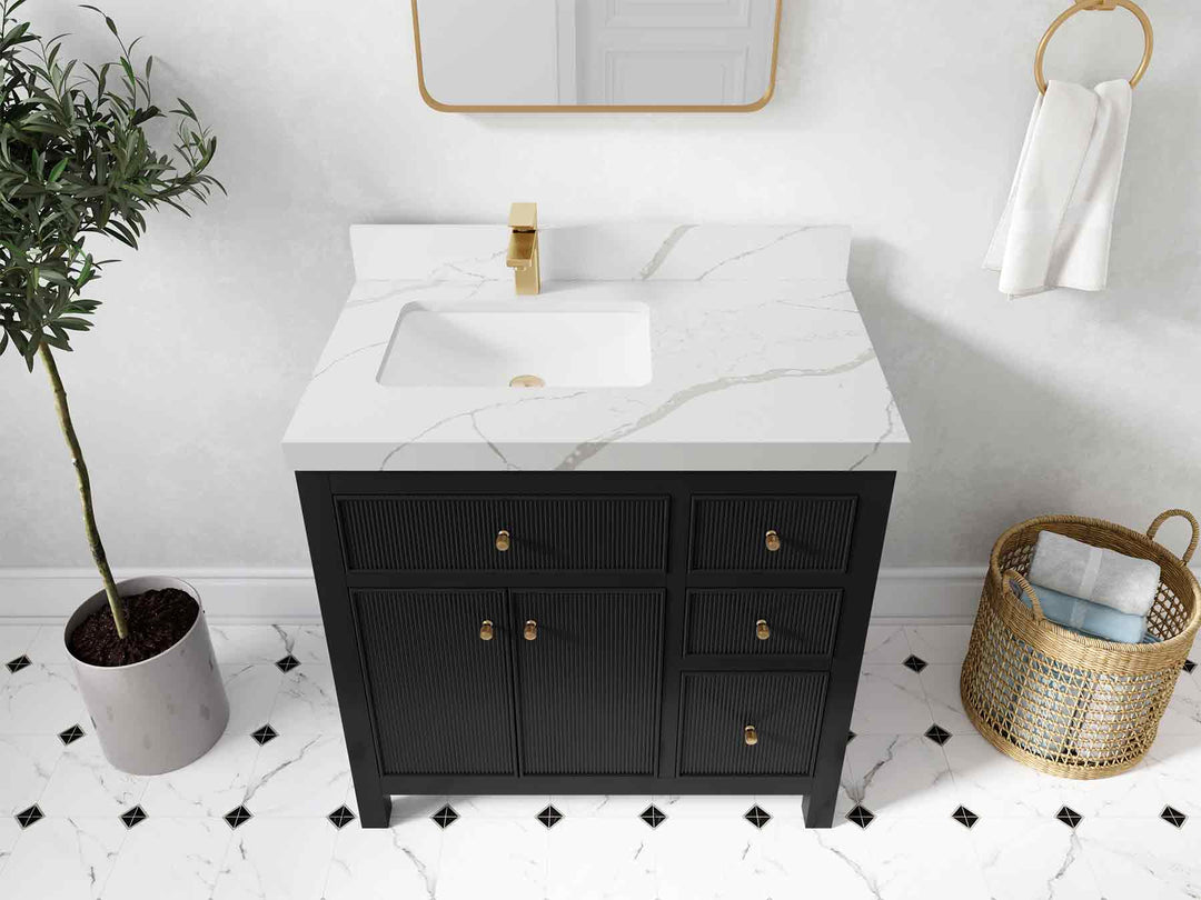 Sonoma 36 in. W x 22 in. D Left Offset Sink Bathroom Vanity | 
              
                Black
                
                  
             - SON-CAB-BLK-35L - photo №17