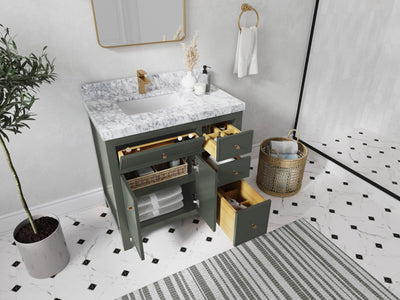 Sonoma 36 in. W x 22 in. D Left Offset Sink Bathroom Vanity - Willow Bath and Vanity