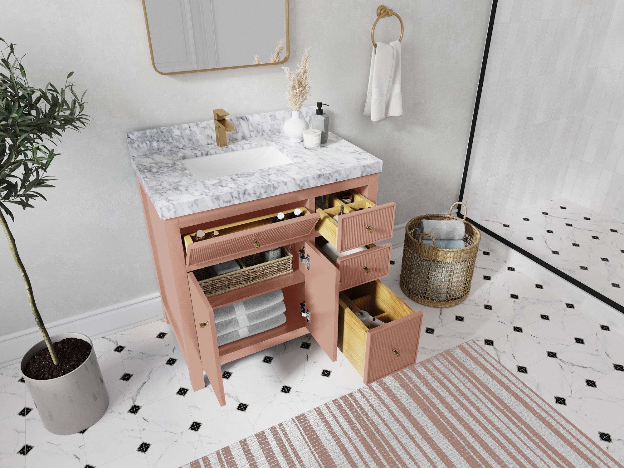 Sonoma 36 in. W x 22 in. D Left Offset Sink Bathroom Vanity - Willow Bath and Vanity