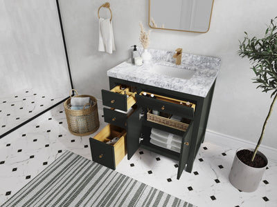 Sonoma 36 in. W x 22 in. D Right Offset Sink Bathroom Vanity - Willow Bath and Vanity
