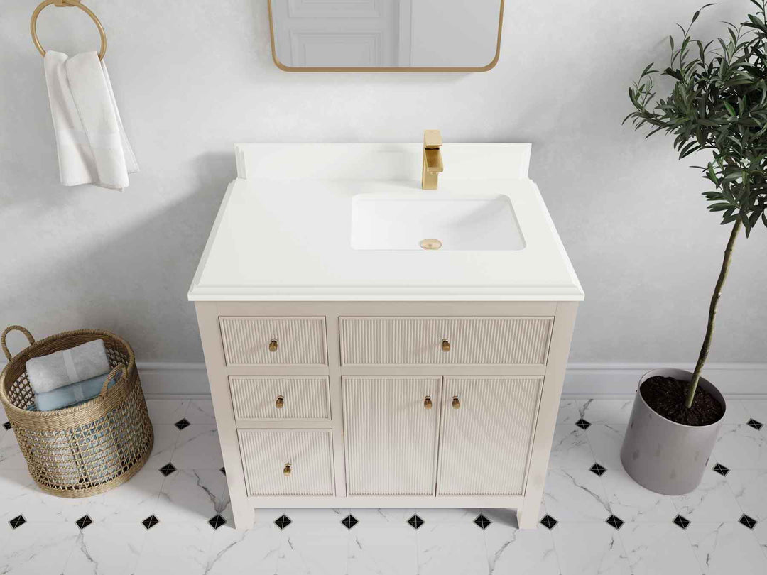 Sonoma 36 in. W x 22 in. D Right Offset Sink Bathroom Vanity | 
              
                 Fine Grain Linen Beige
                
                  
             - SON_FNG_BRS_36R - photo №31