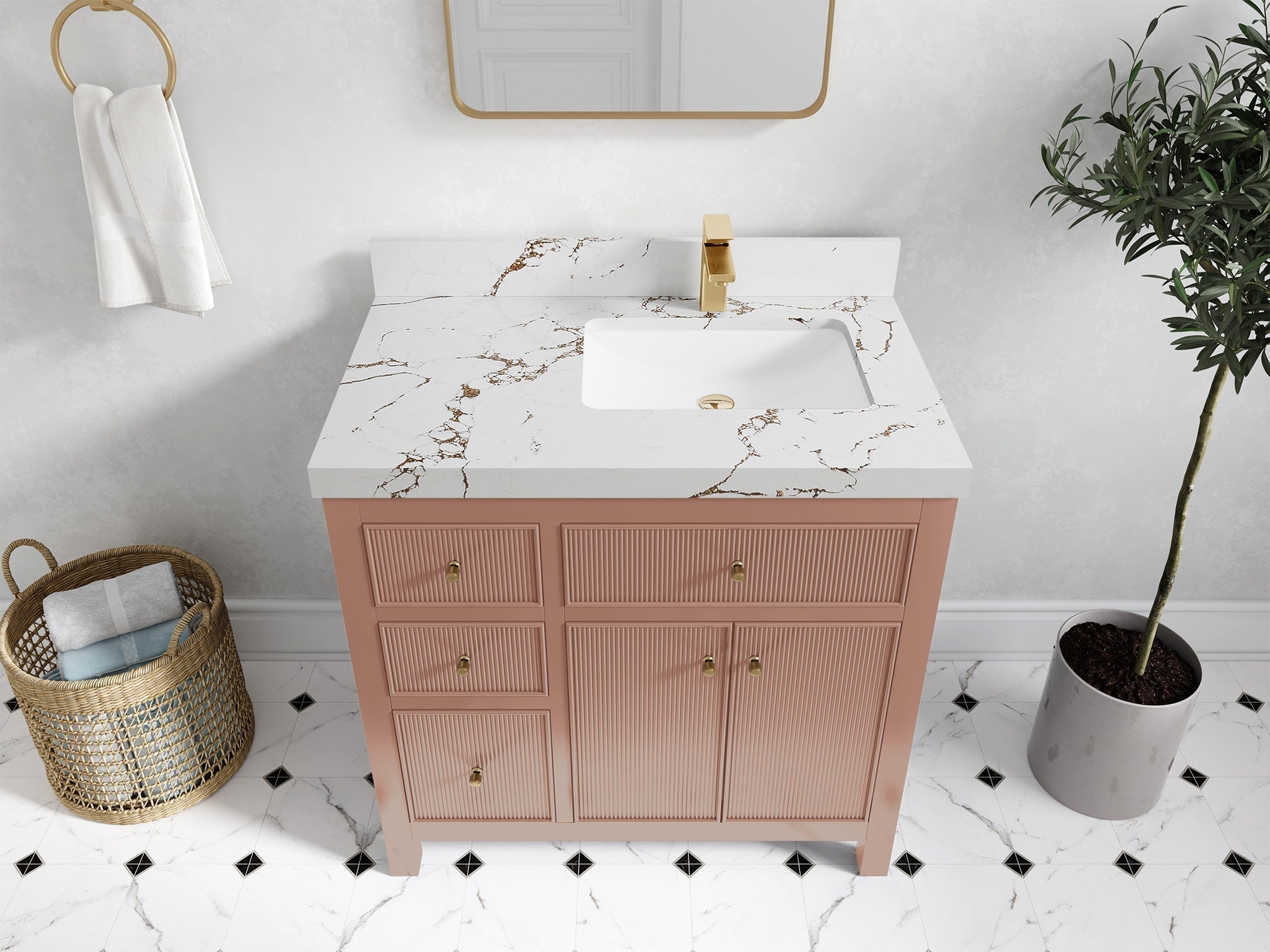 Sonoma 36 in. W x 22 in. D Right Offset Sink Bathroom Vanity - Willow Bath and Vanity