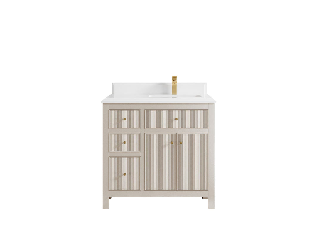 Sonoma 36 in. W x 22 in. D Right Offset Sink Bathroom Vanity | 
              
                 Fine Grain Linen Beige
                
                  
             - SON_FNG_BRS_36R - photo №32