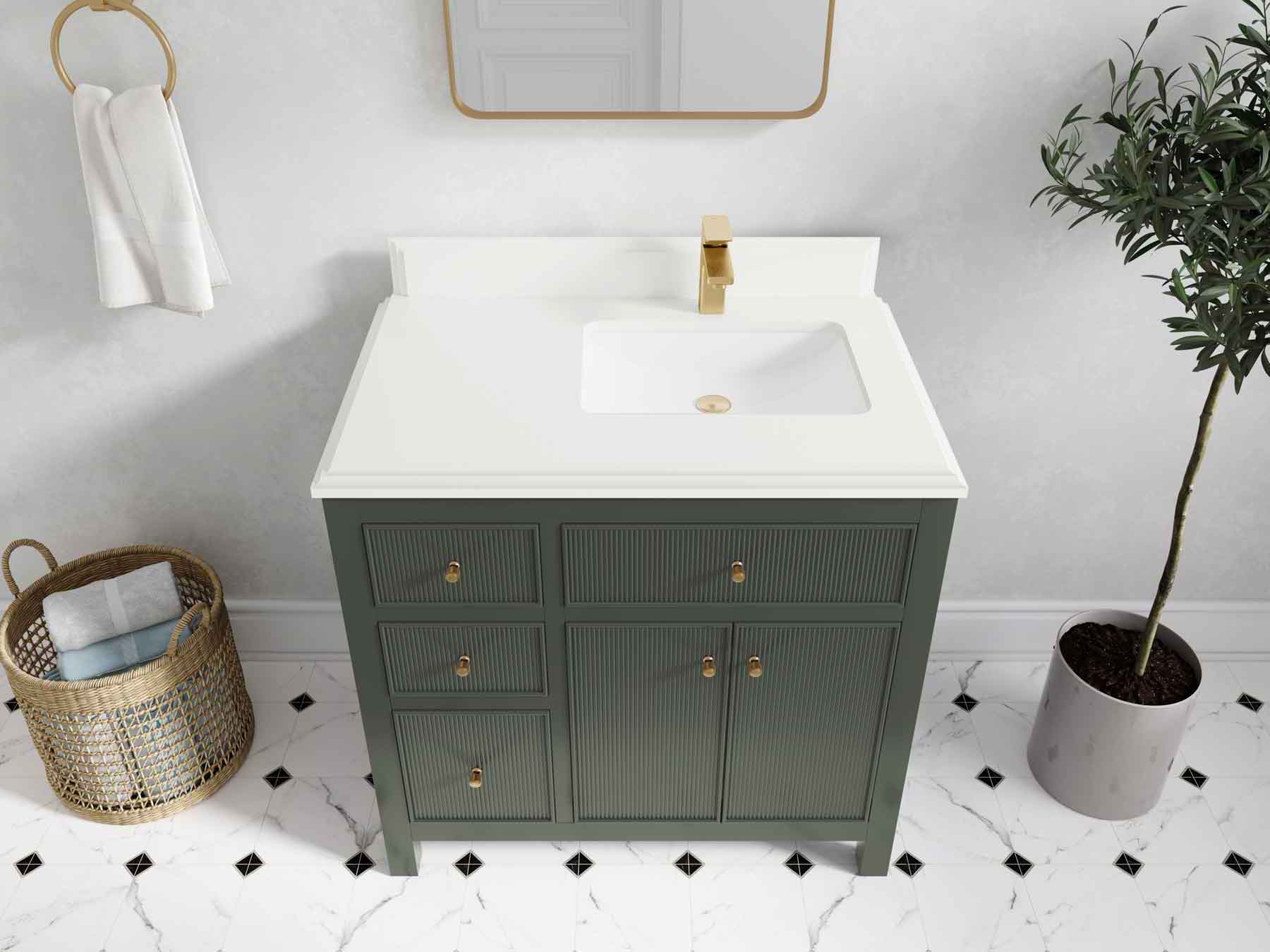 Sonoma 36 in. W x 22 in. D Right Offset Sink Bathroom Vanity - Willow Bath and Vanity