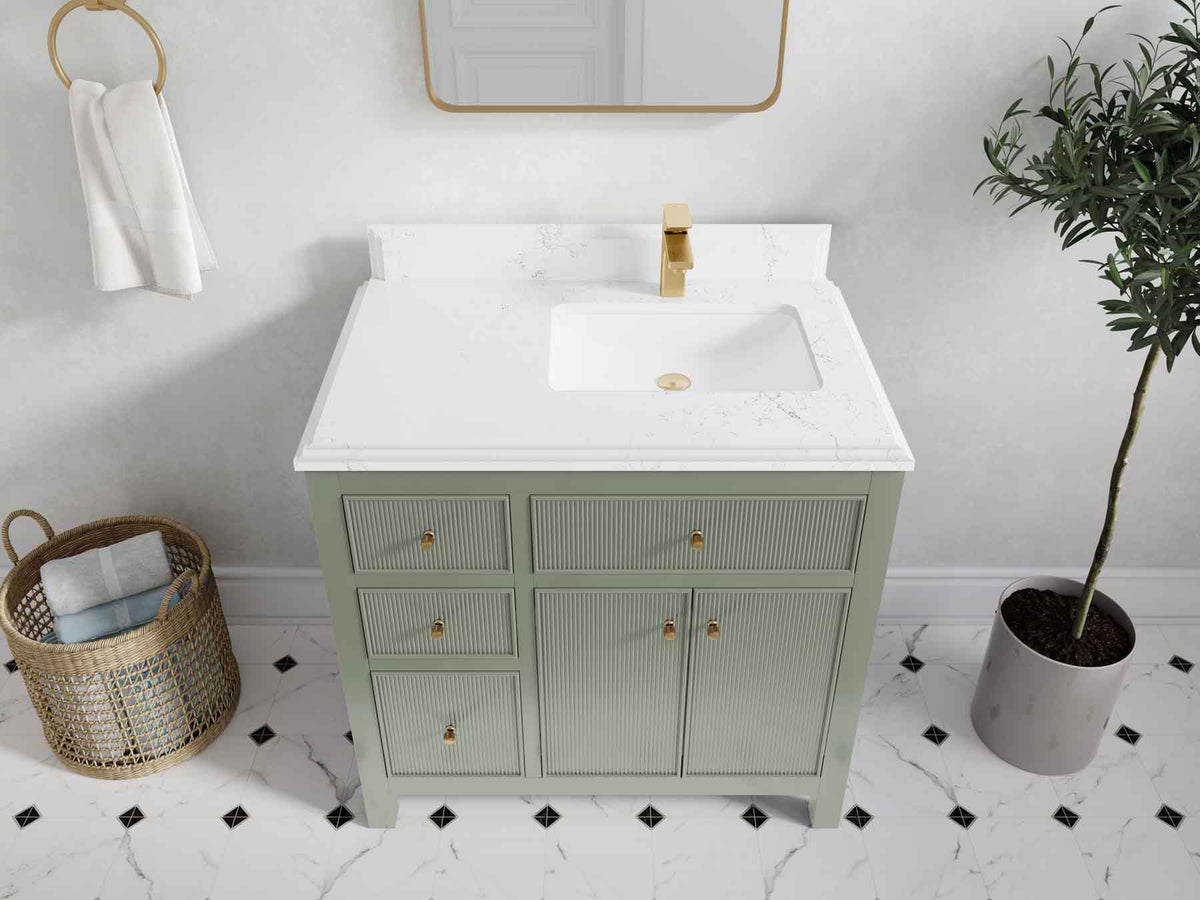 Sonoma 36 in. W x 22 in. D Right Offset Sink Bathroom Vanity - Willow Bath and Vanity