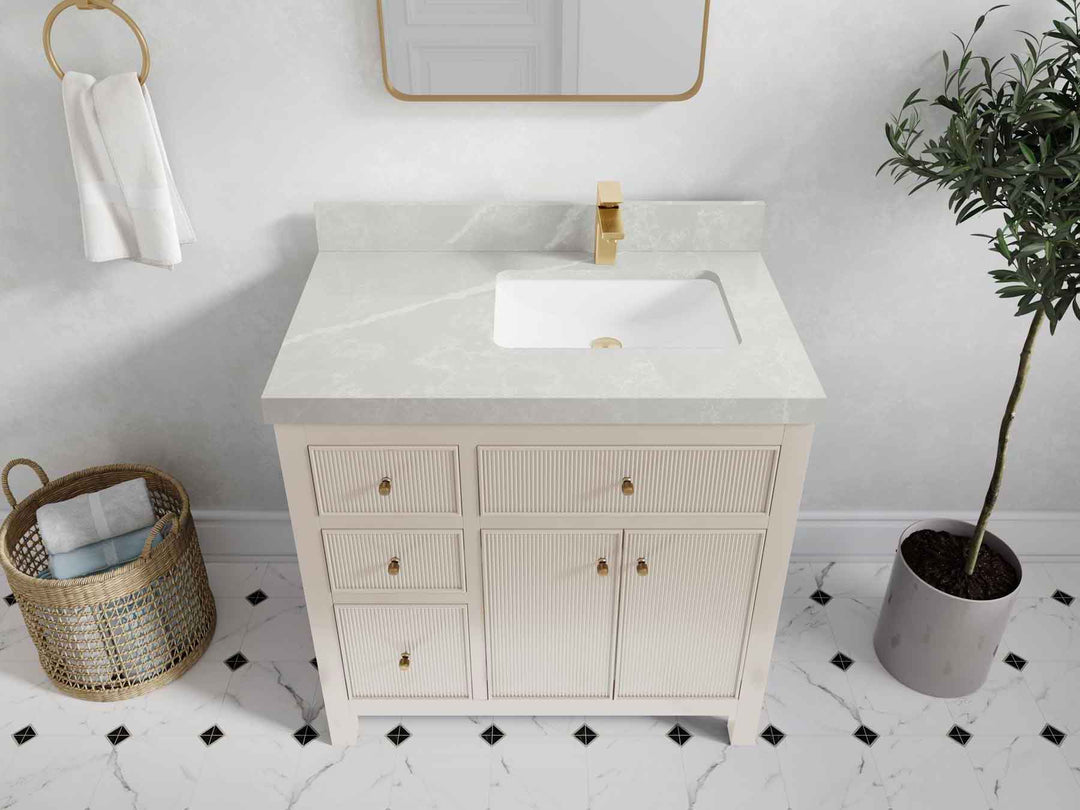Sonoma 36 in. W x 22 in. D Right Offset Sink Bathroom Vanity | 
              
                 Fine Grain Linen Beige
                
                  
             - SON_FNG_BRS_36R - photo №35