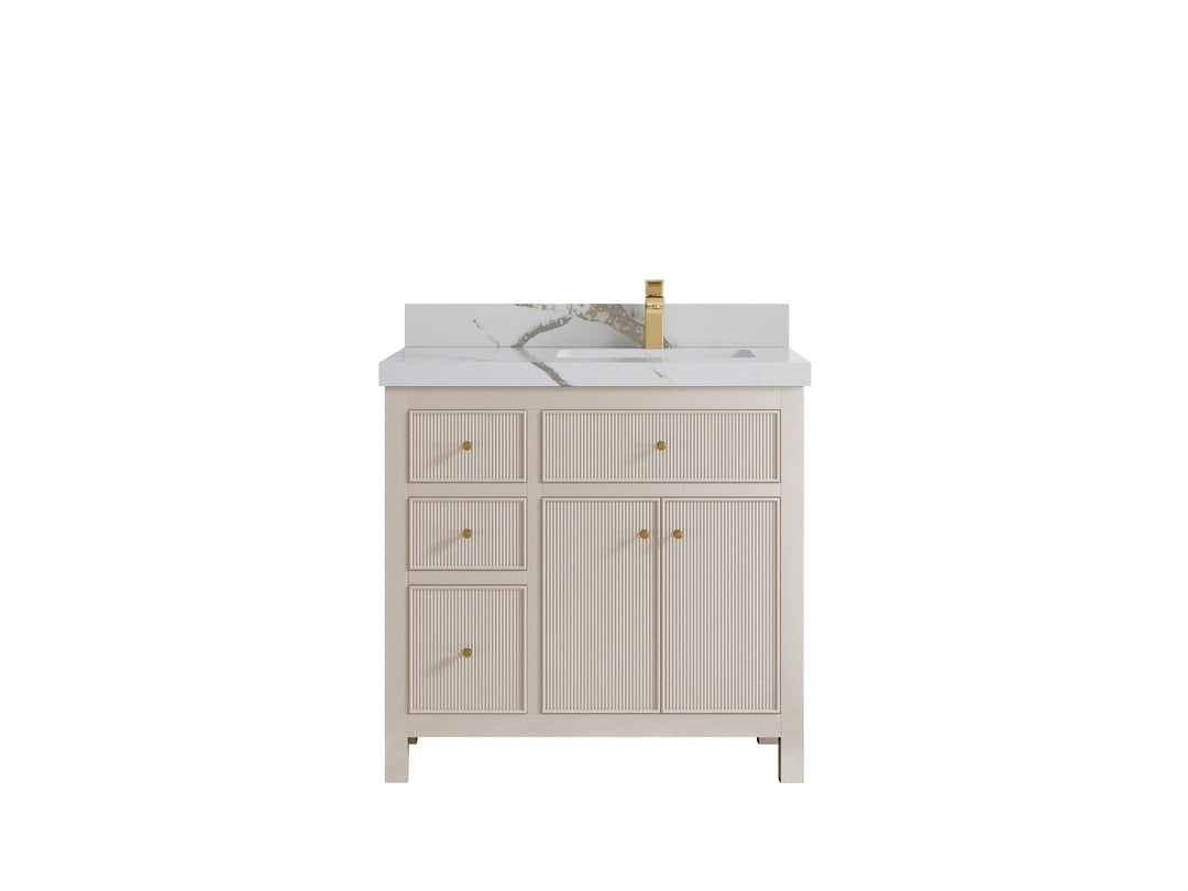 Sonoma 36 in. W x 22 in. D Right Offset Sink Bathroom Vanity | 
              
                 Fine Grain Linen Beige
                
                  
             - SON_FNG_BRS_36R - photo №8