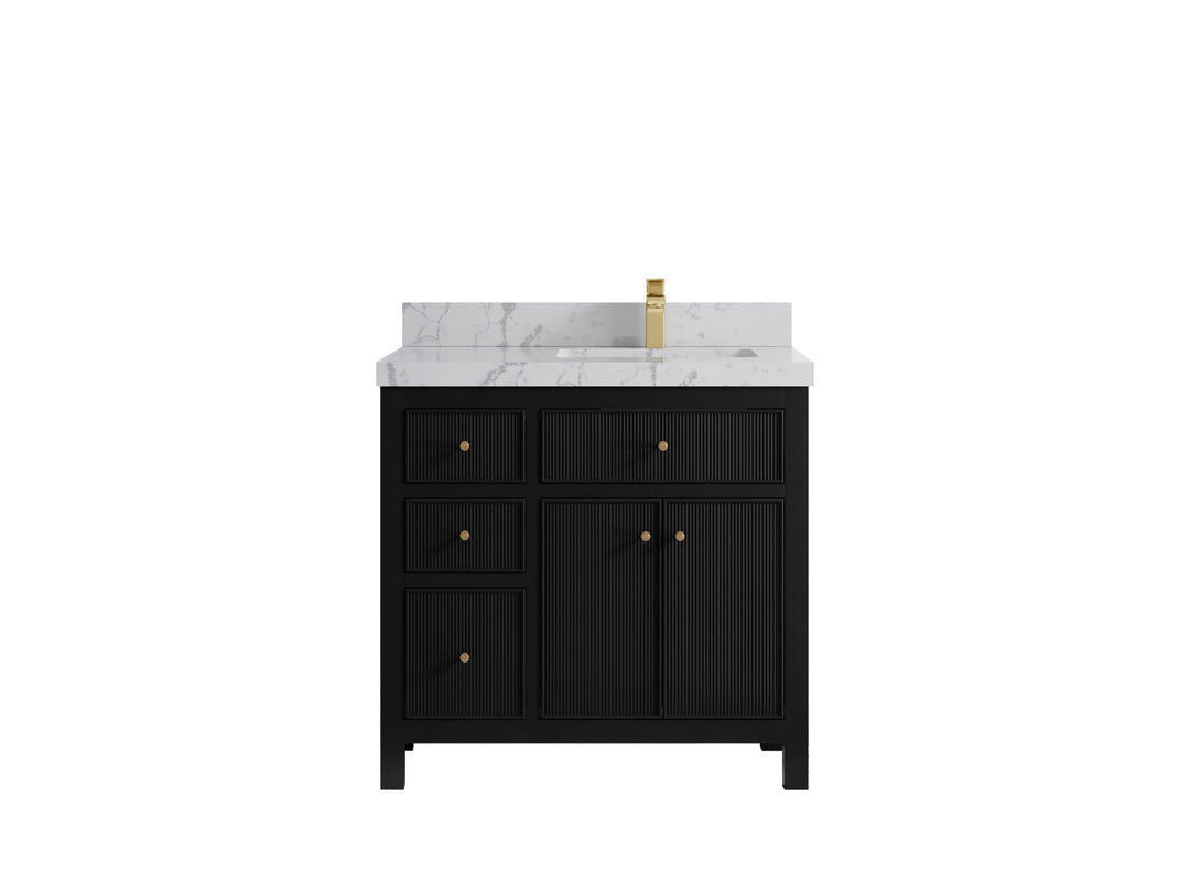 Sonoma 36 in. W x 22 in. D Right Offset Sink Bathroom Vanity | 
              
                Black
                
                  
             - SON_BLK_WHQZ_36R - photo №23