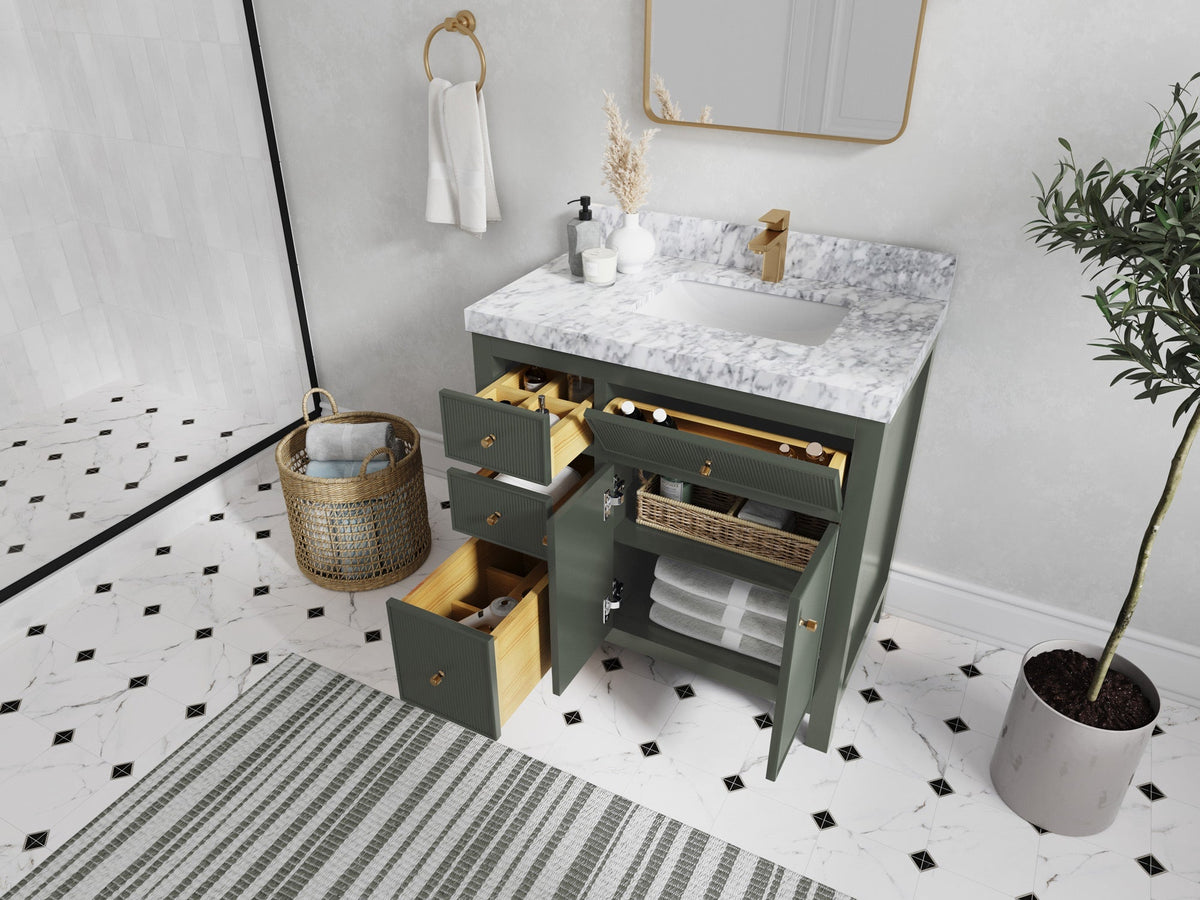 Sonoma 36 in. W x 22 in. D Right Offset Sink Bathroom Vanity - Willow Bath and Vanity