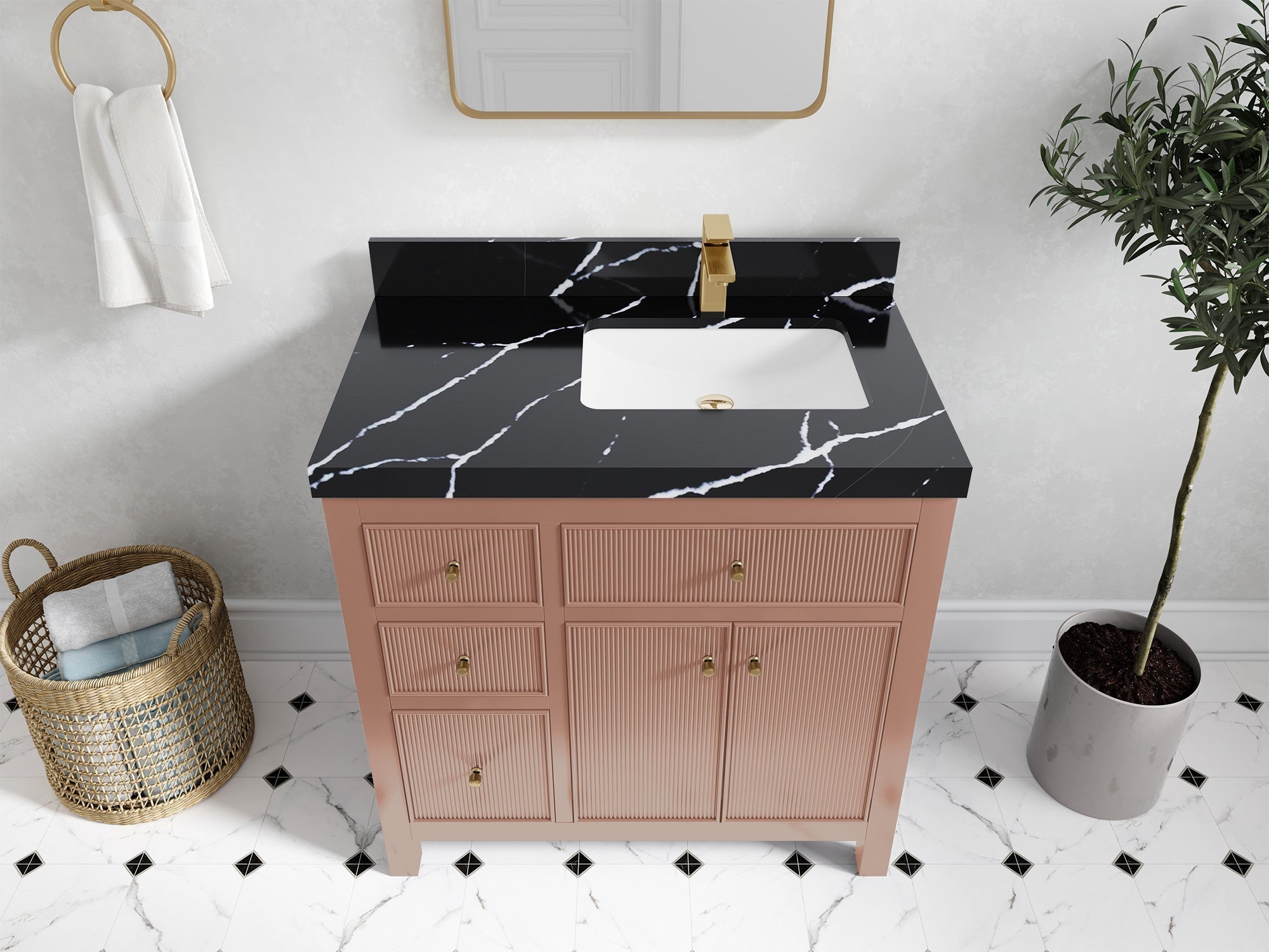Sonoma 36 in. W x 22 in. D Right Offset Sink Bathroom Vanity - Willow Bath and Vanity