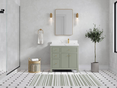Sonoma 36 in. W x 22 in. D Right Offset Sink Bathroom Vanity - Willow Bath and Vanity