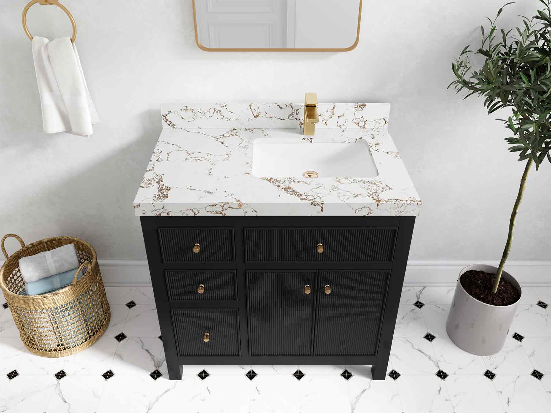 Sonoma 36 in. W x 22 in. D Right Offset Sink Bathroom Vanity - Willow Bath and Vanity
