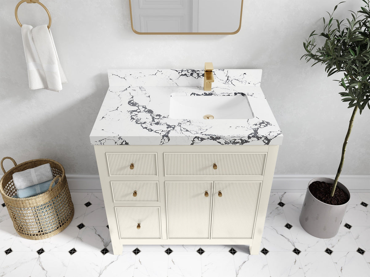 Sonoma 36 in. W x 22 in. D Right Offset Sink Bathroom Vanity - Willow Bath and Vanity