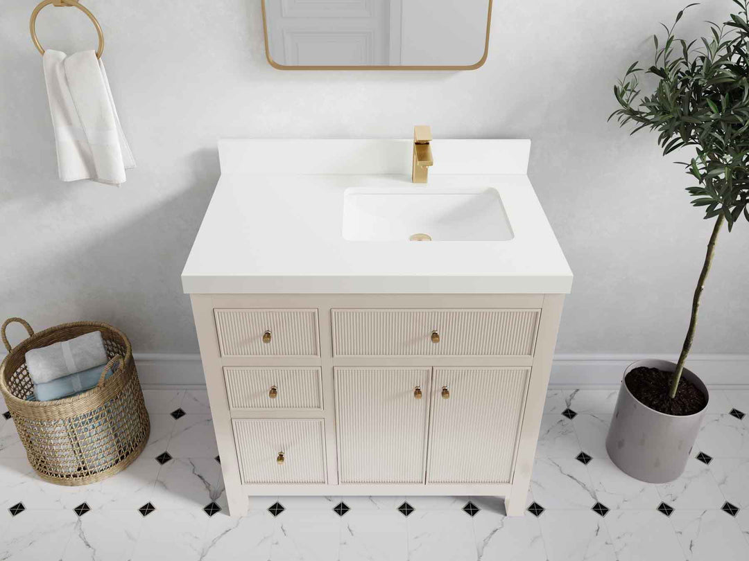 Sonoma 36 in. W x 22 in. D Right Offset Sink Bathroom Vanity | 
              
                 Fine Grain Linen Beige
                
                  
             - SON_FNG_BRS_36R - photo №47