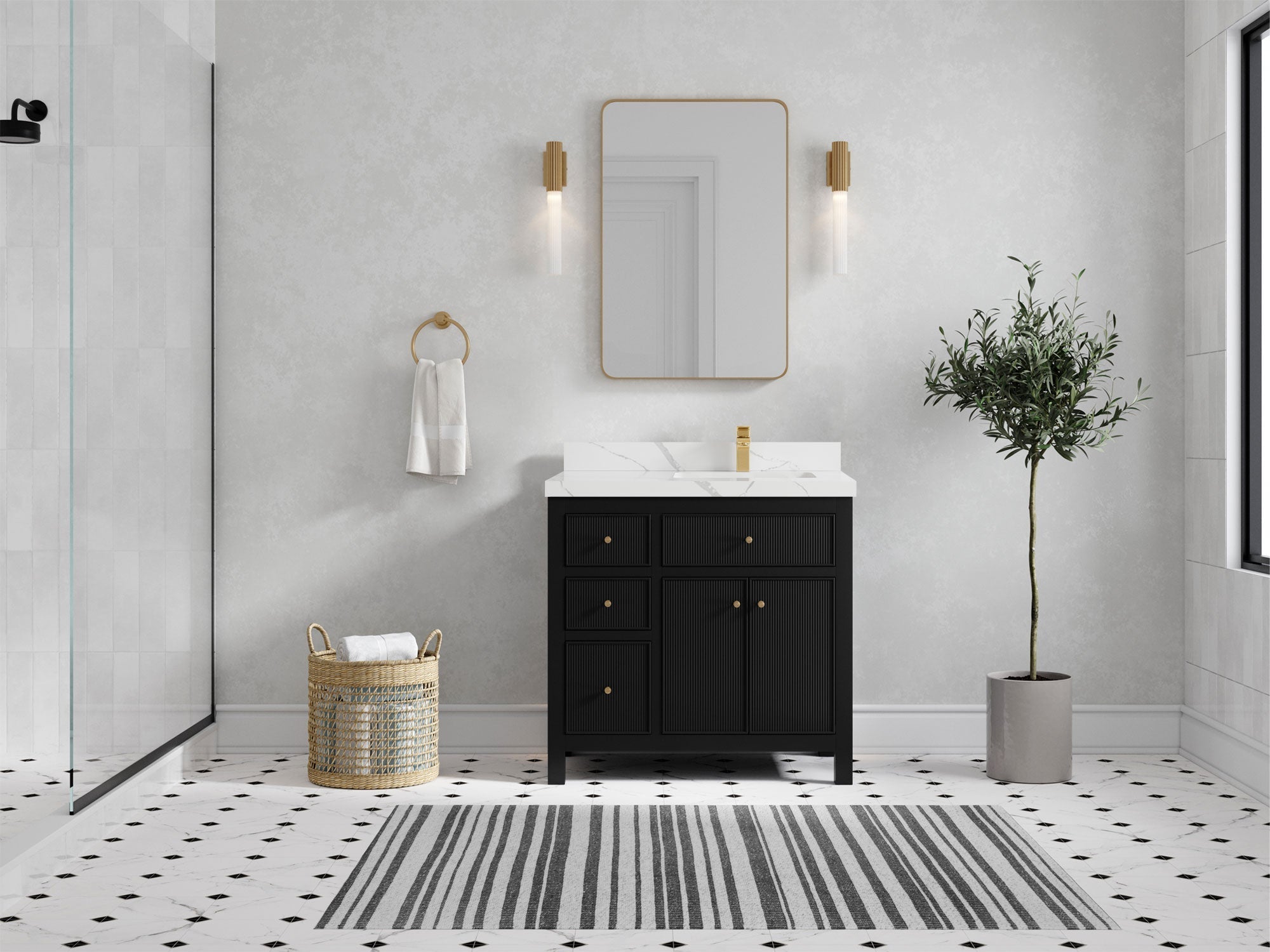 Sonoma 36 in. W x 22 in. D Right Offset Sink Bathroom Vanity - Willow Bath and Vanity