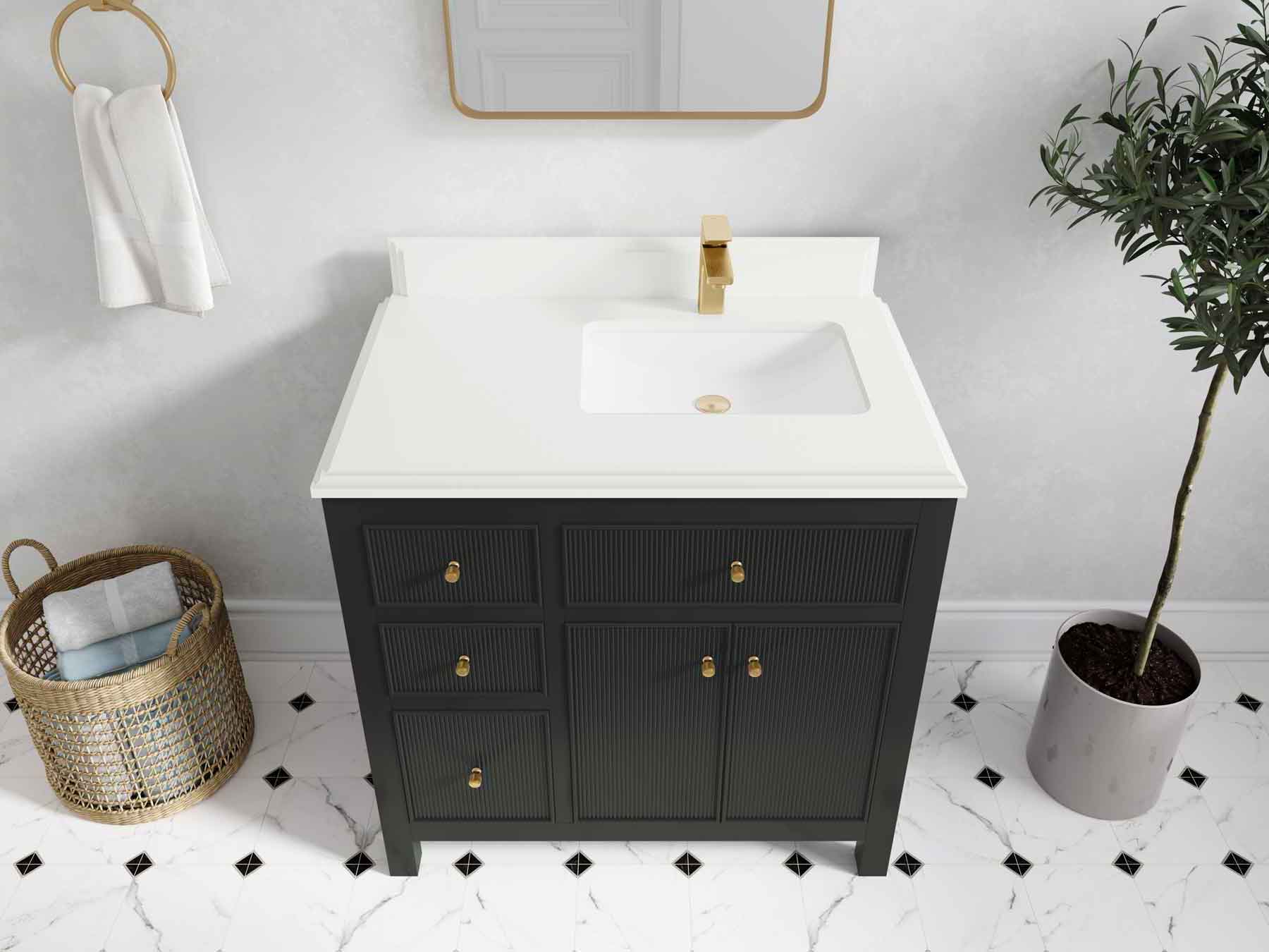 Sonoma 36 in. W x 22 in. D Right Offset Sink Bathroom Vanity - Willow Bath and Vanity