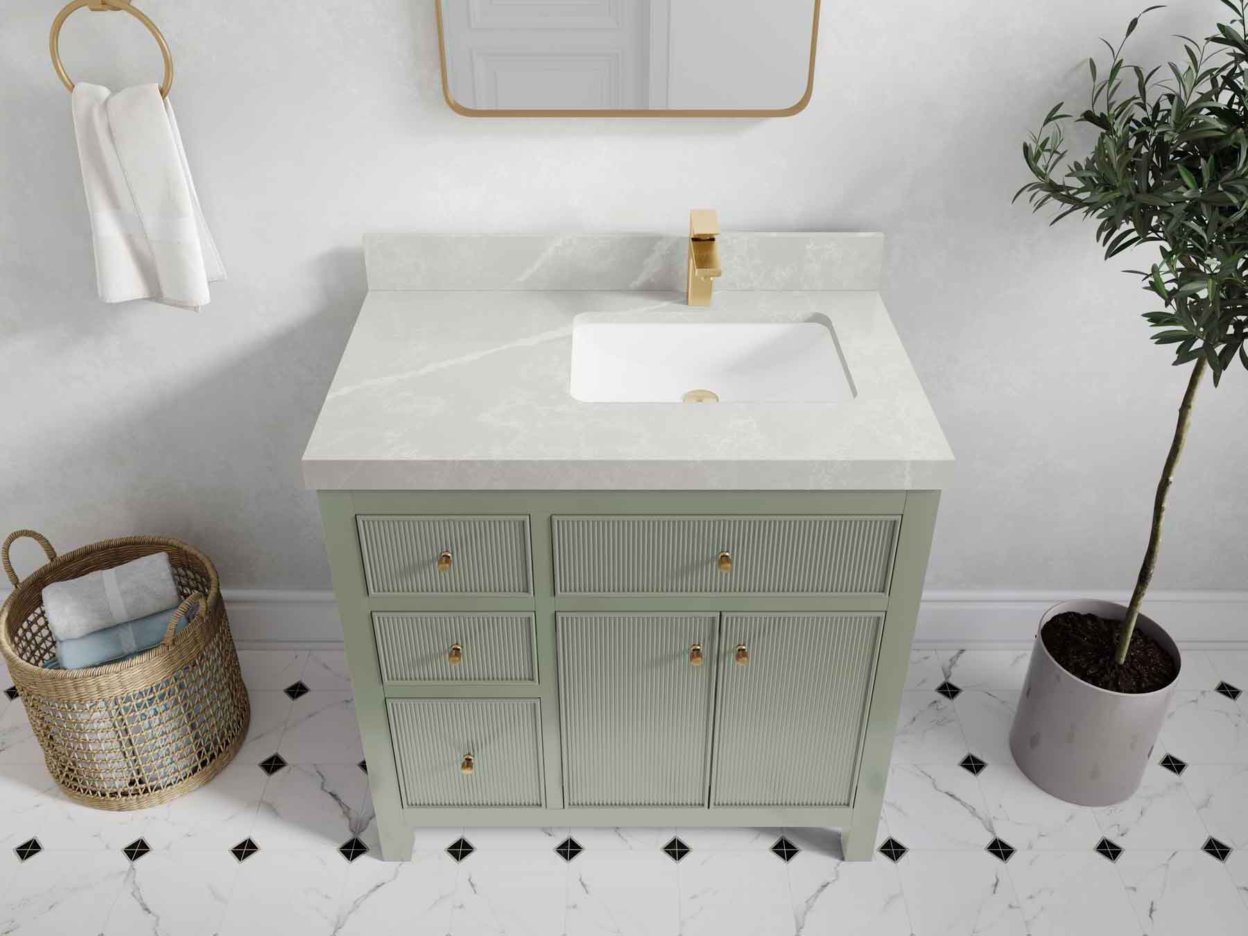Sonoma 36 in. W x 22 in. D Right Offset Sink Bathroom Vanity - Willow Bath and Vanity